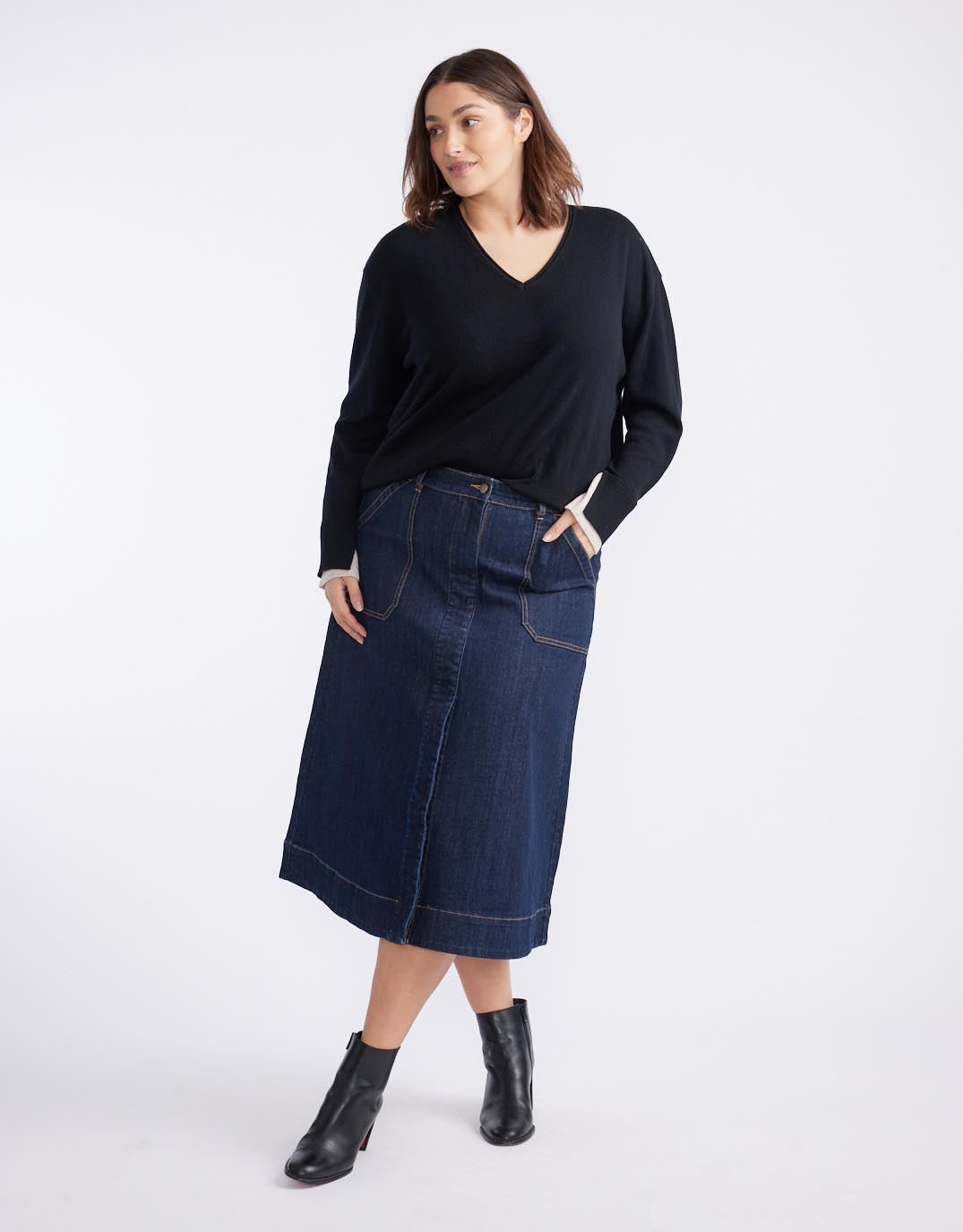 Catalina Midi Skirt - Indigo