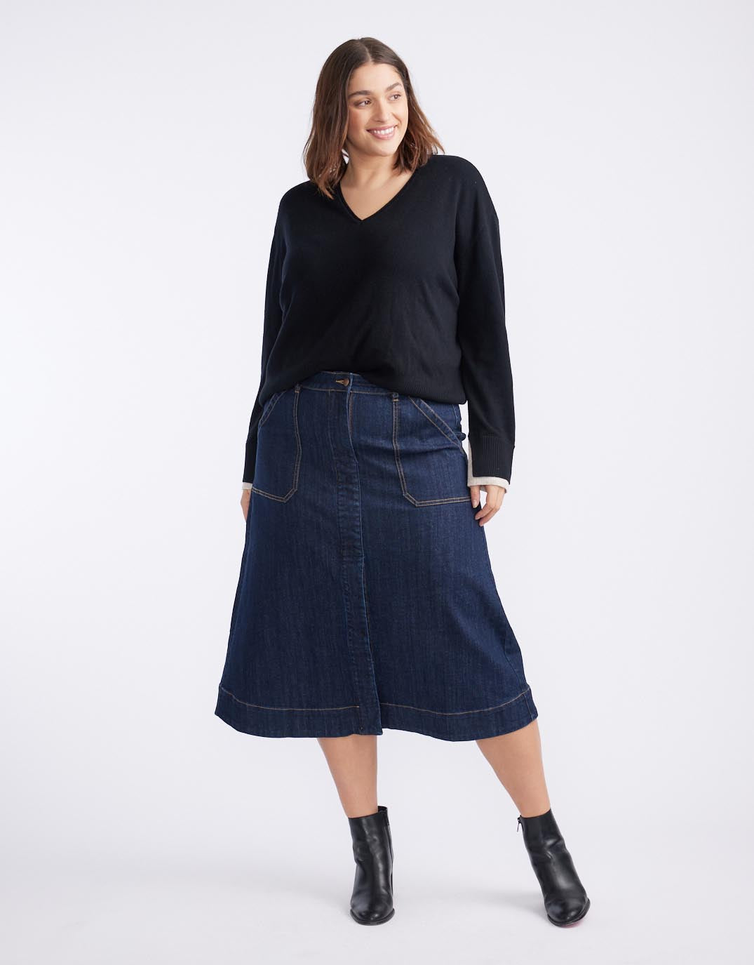 Catalina Midi Skirt - Indigo