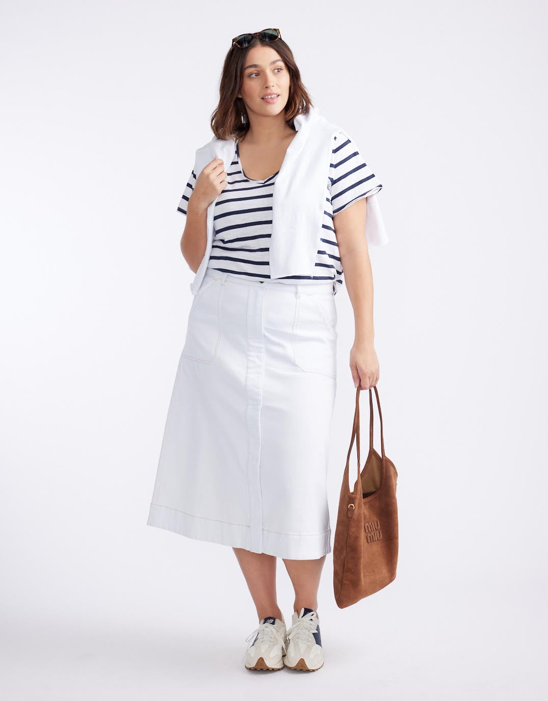 Catalina Midi Skirt - White