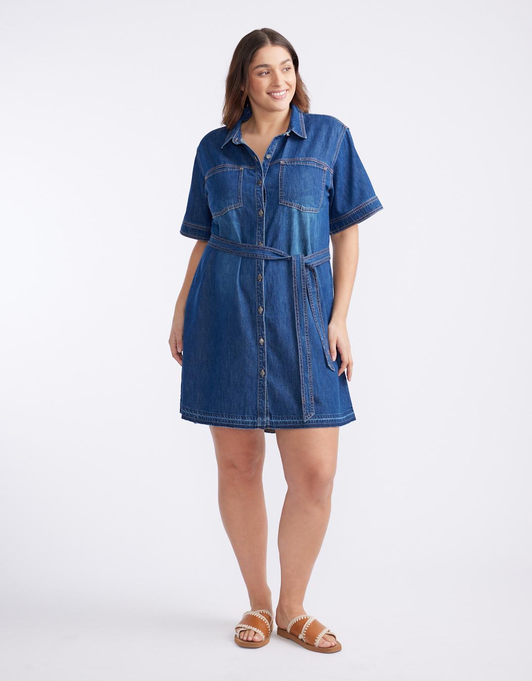 Claudia Denim Dress - Dark Wash