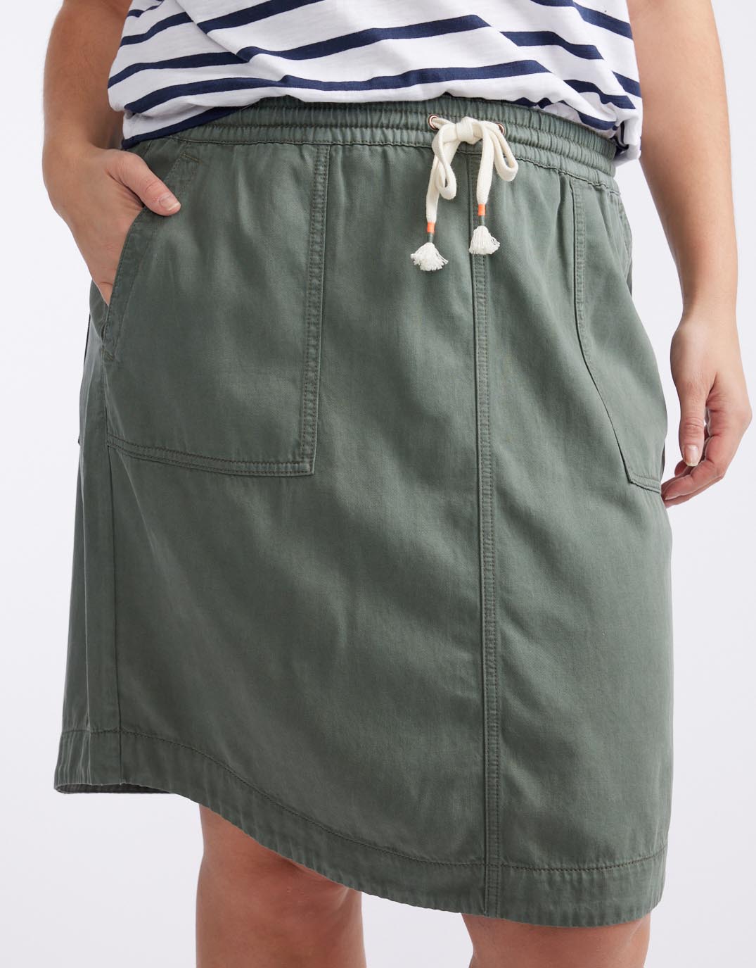 Coco Denim Skirt - Khaki