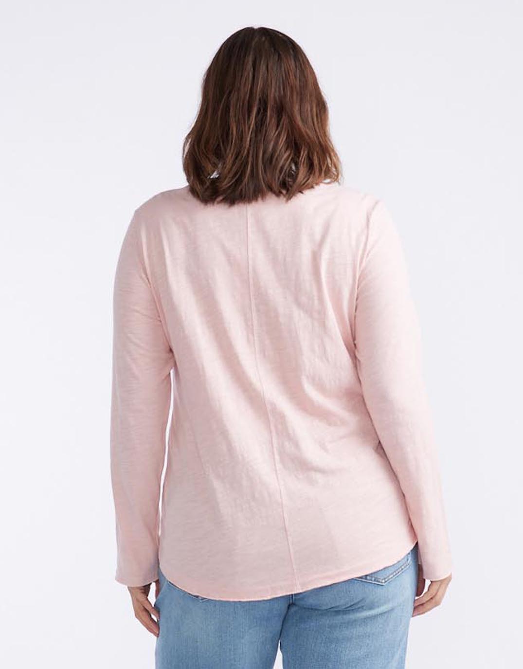 Essential Scoop Hem Long Sleeve T-shirt - Dusty Rose