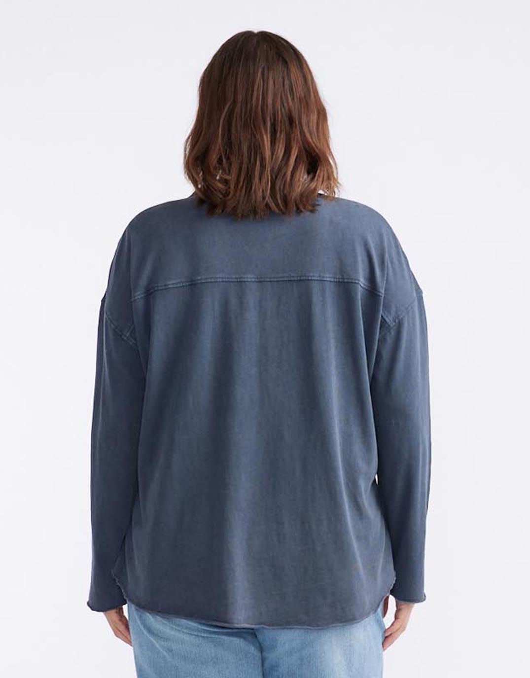 Henley Sunset Top - Washed Navy