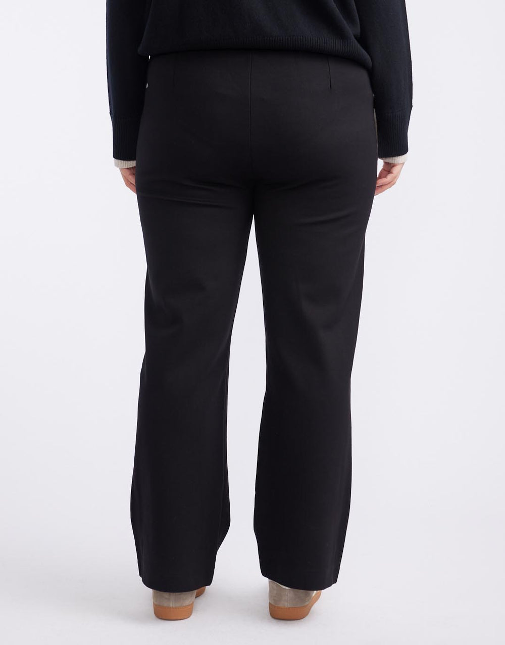 Timeless Straight Leg Ponte Pant - Black/Natural