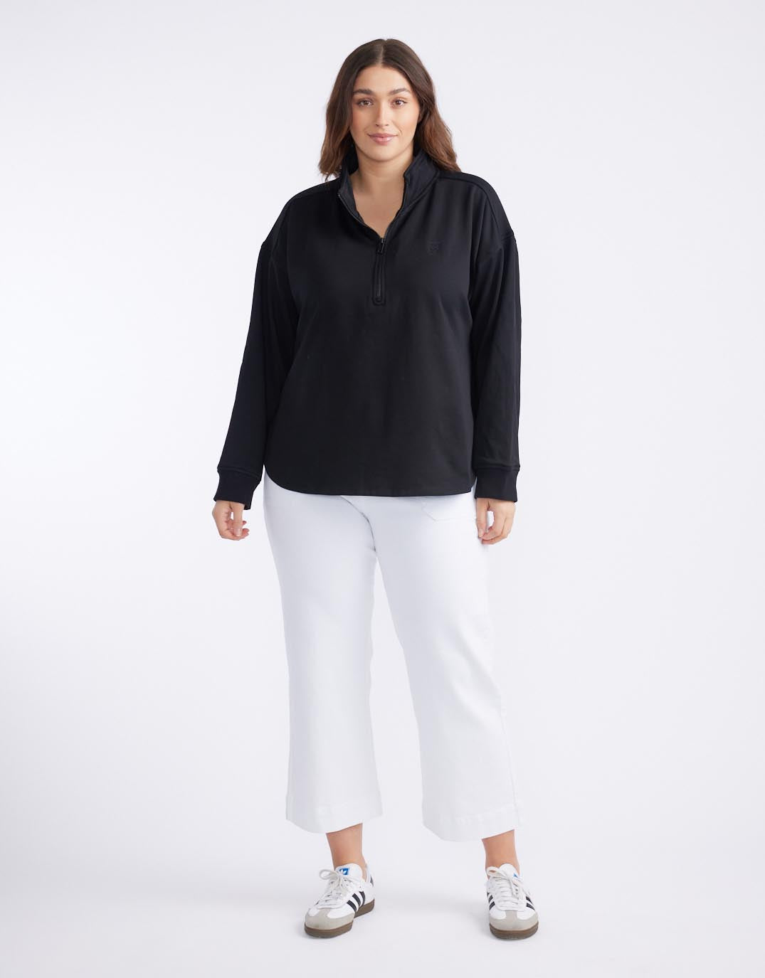 Unwind Half Zip Sweater - Black