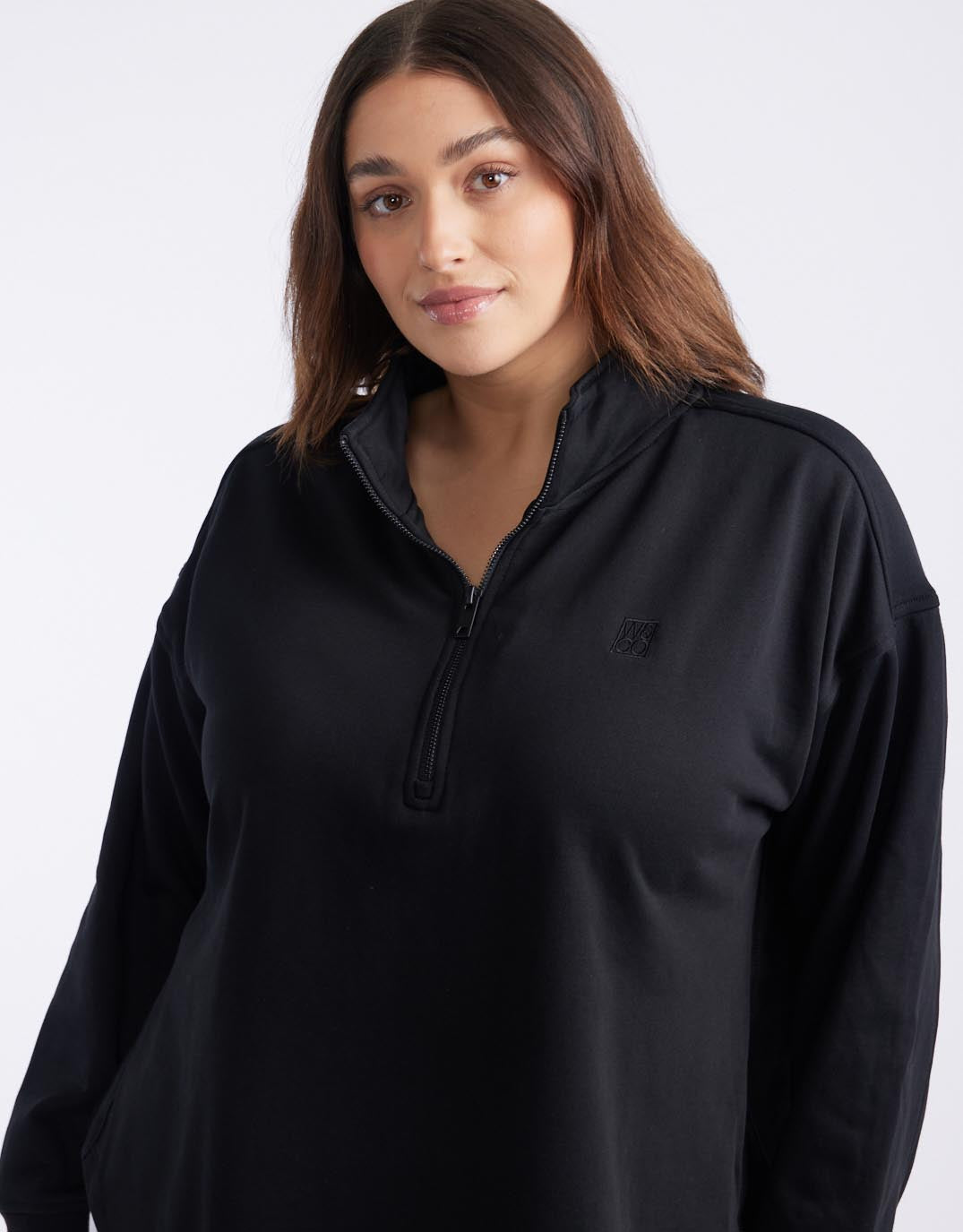 Unwind Half Zip Sweater - Black