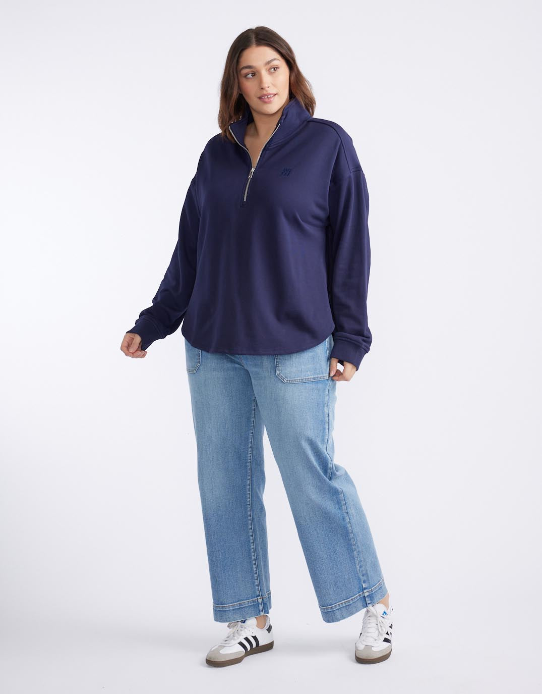 Unwind Half Zip Sweater - Navy