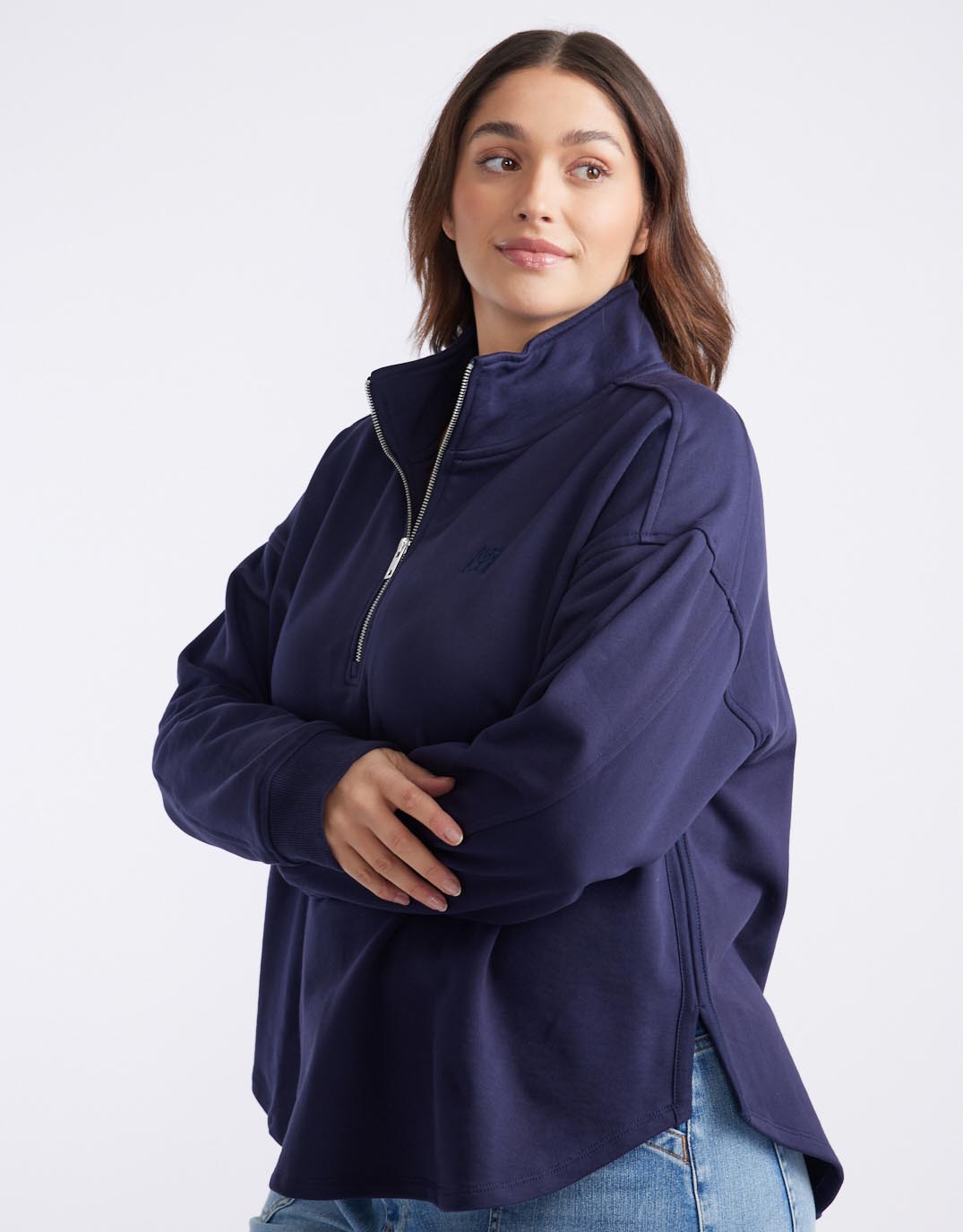 Unwind Half Zip Sweater - Navy