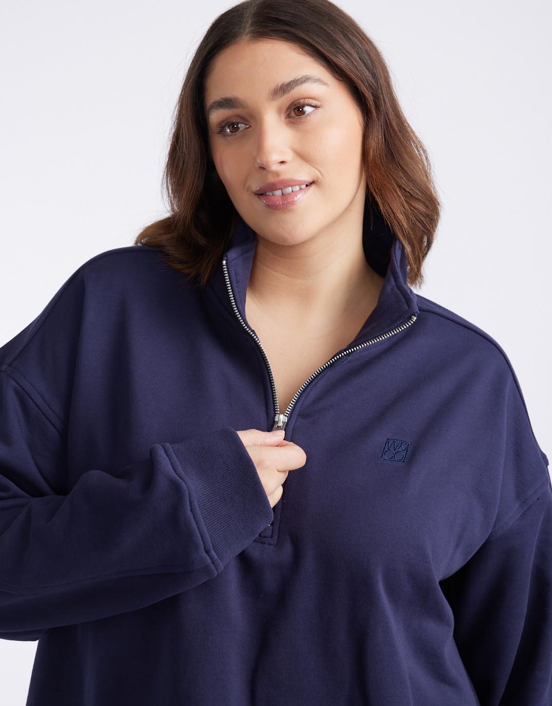Unwind Half Zip Sweater - Navy