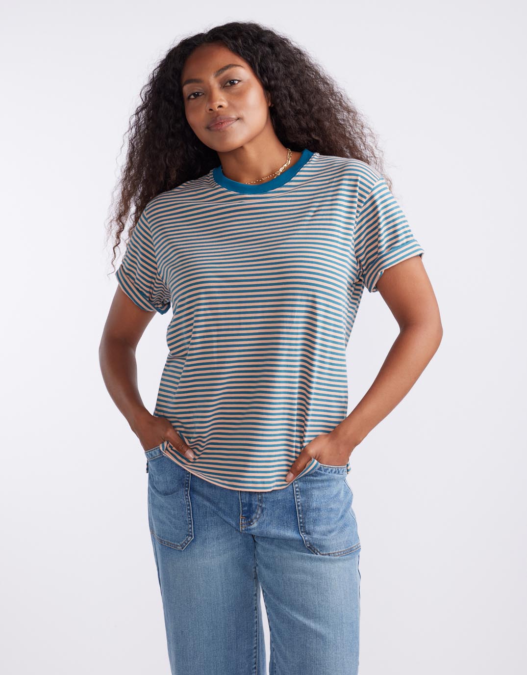 white-co-relaxed-tee-teal-peach-stripe-womens-clothing