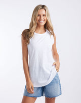 Scoop Hem Tank - White