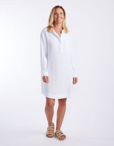 St Barts Dress - White / Seaglass
