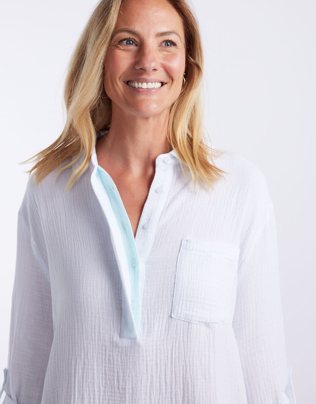 St Barts Dress - White / Seaglass