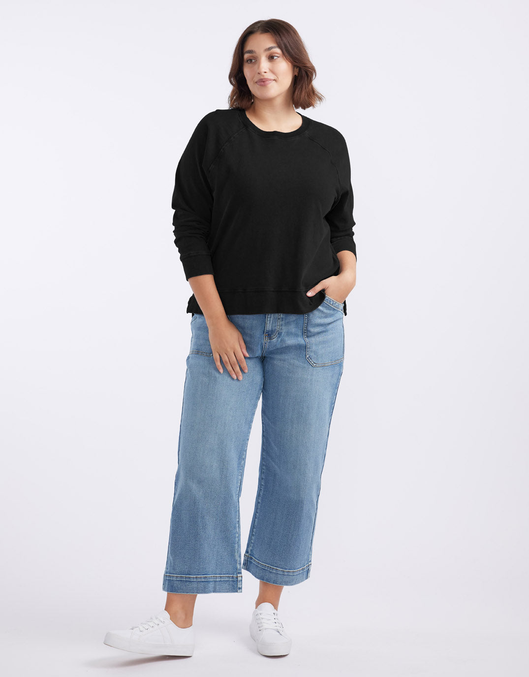 Sunset Throw On Top - Black