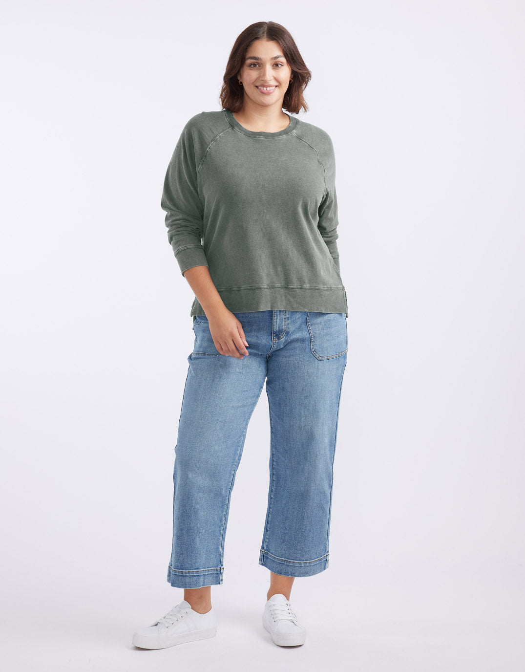 Sunset Throw On Top - Washed Khaki