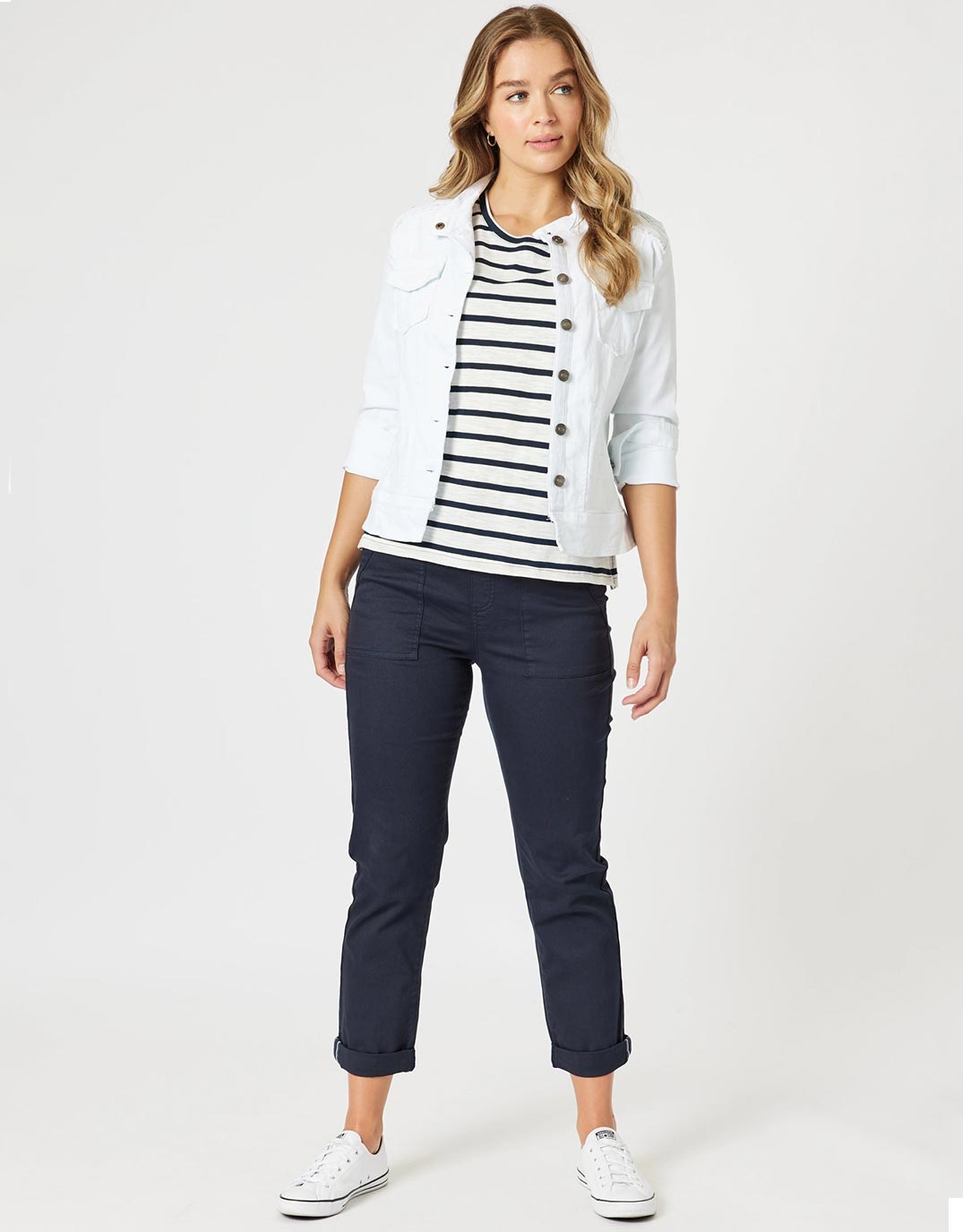Isabella Cotton Pant - Navy