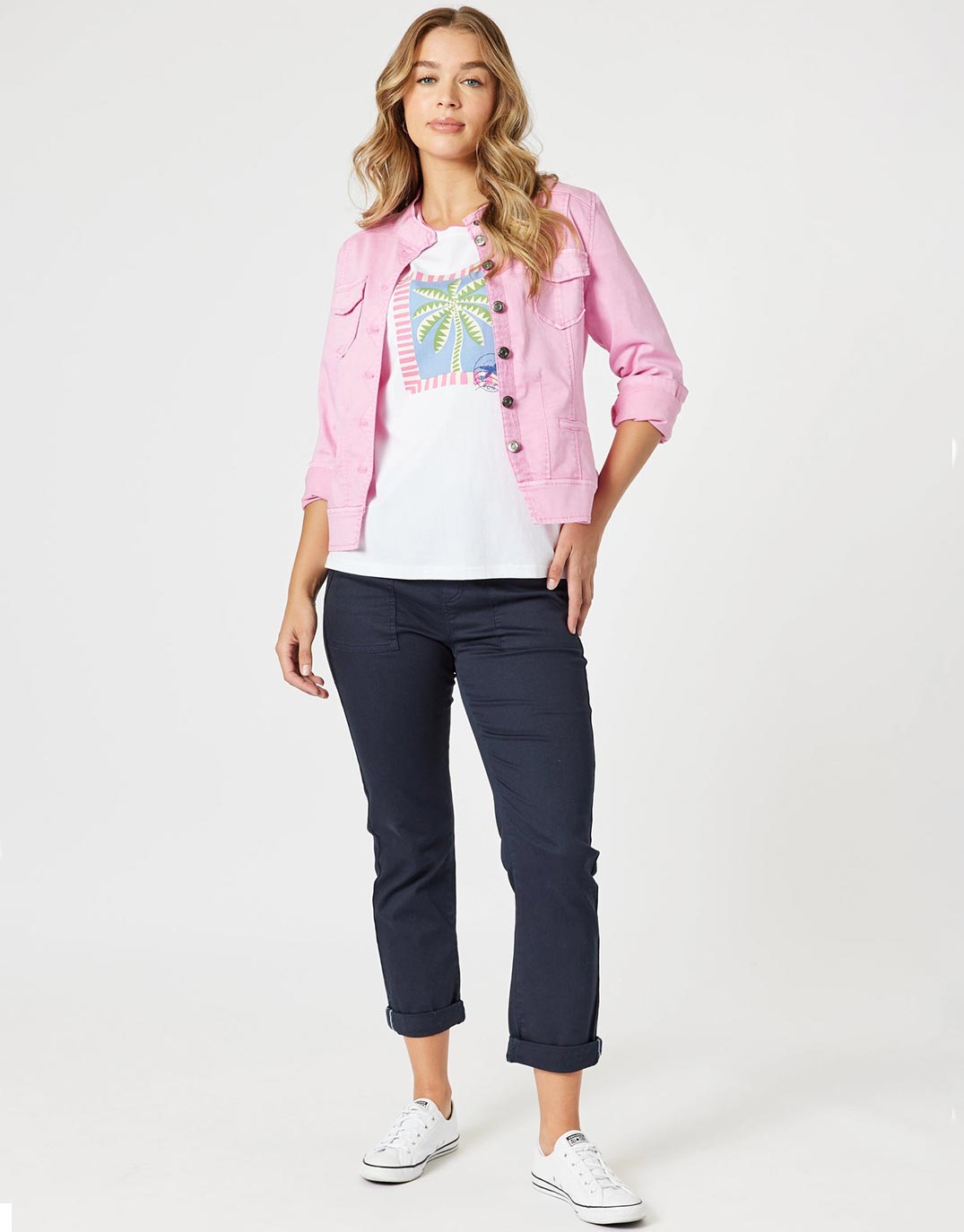 Isabella Cotton Pant - Navy