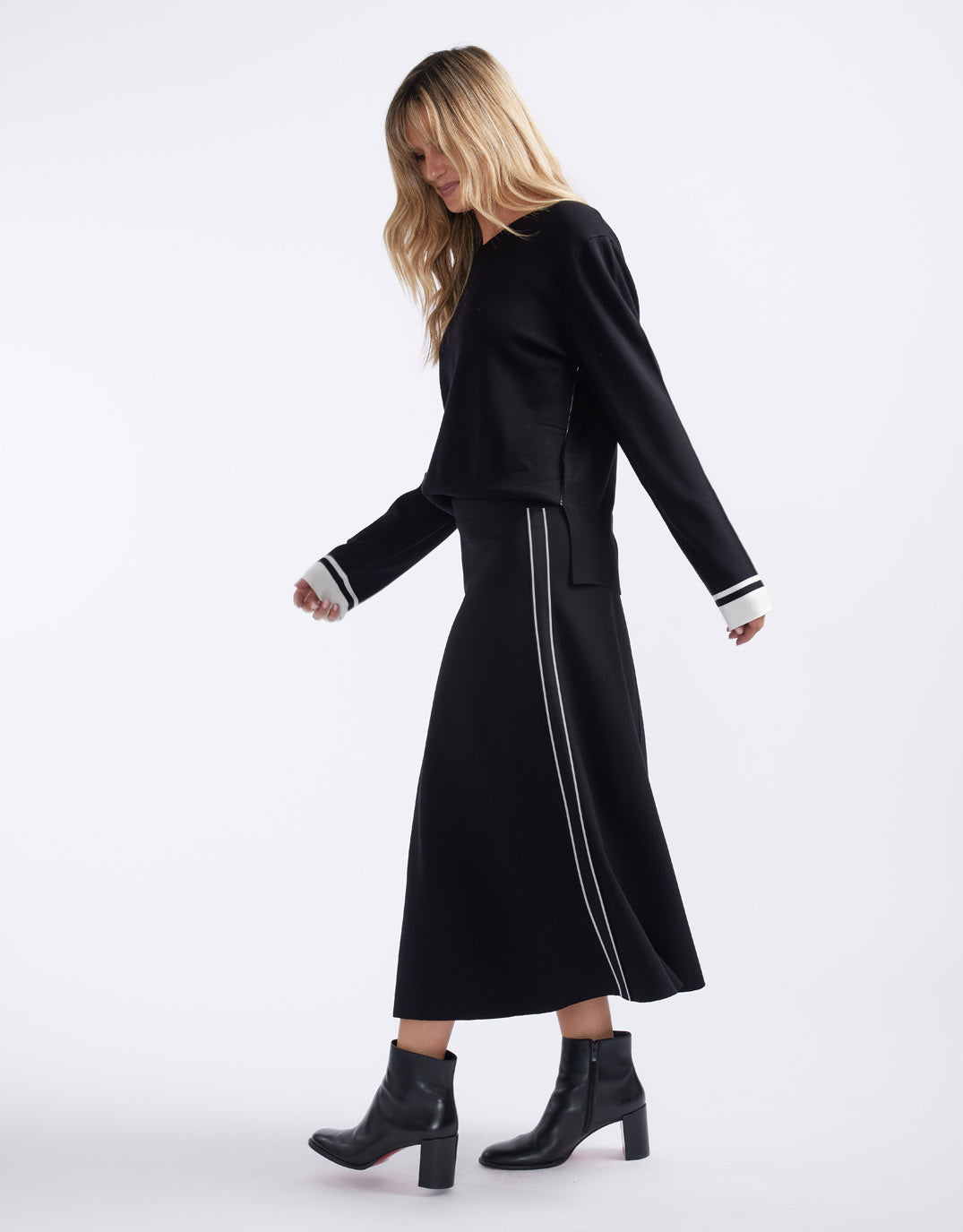 Timeless Ponte Midi Skirt - French Tape