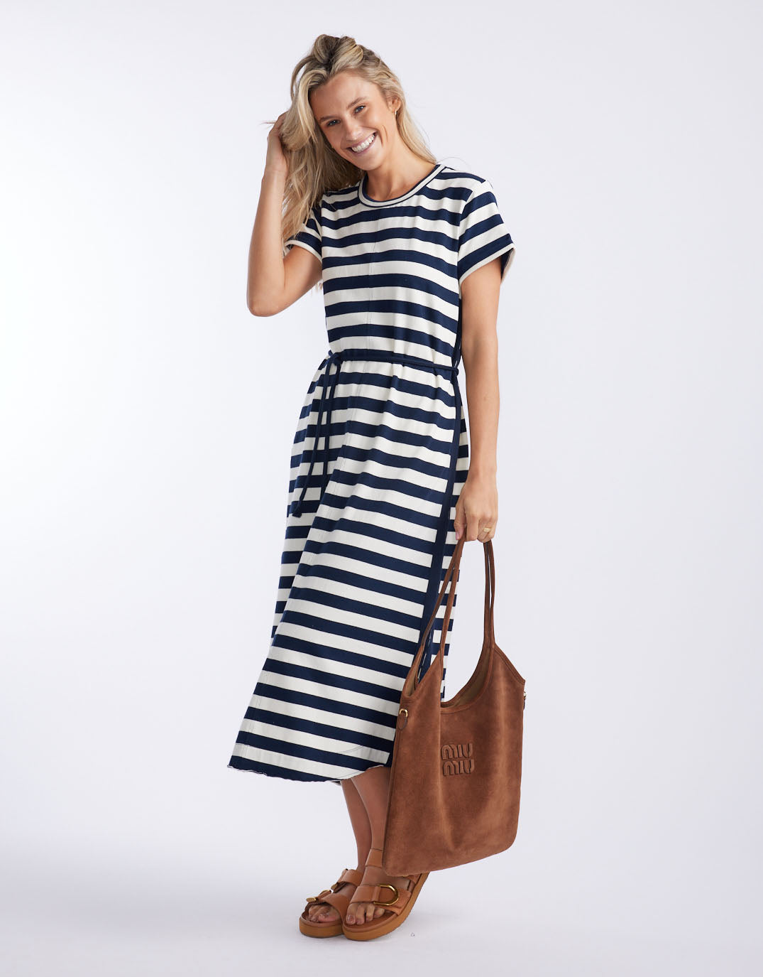 white-co-turn-back-tee-dress-midi-navy-white-stripe-womens-clothing