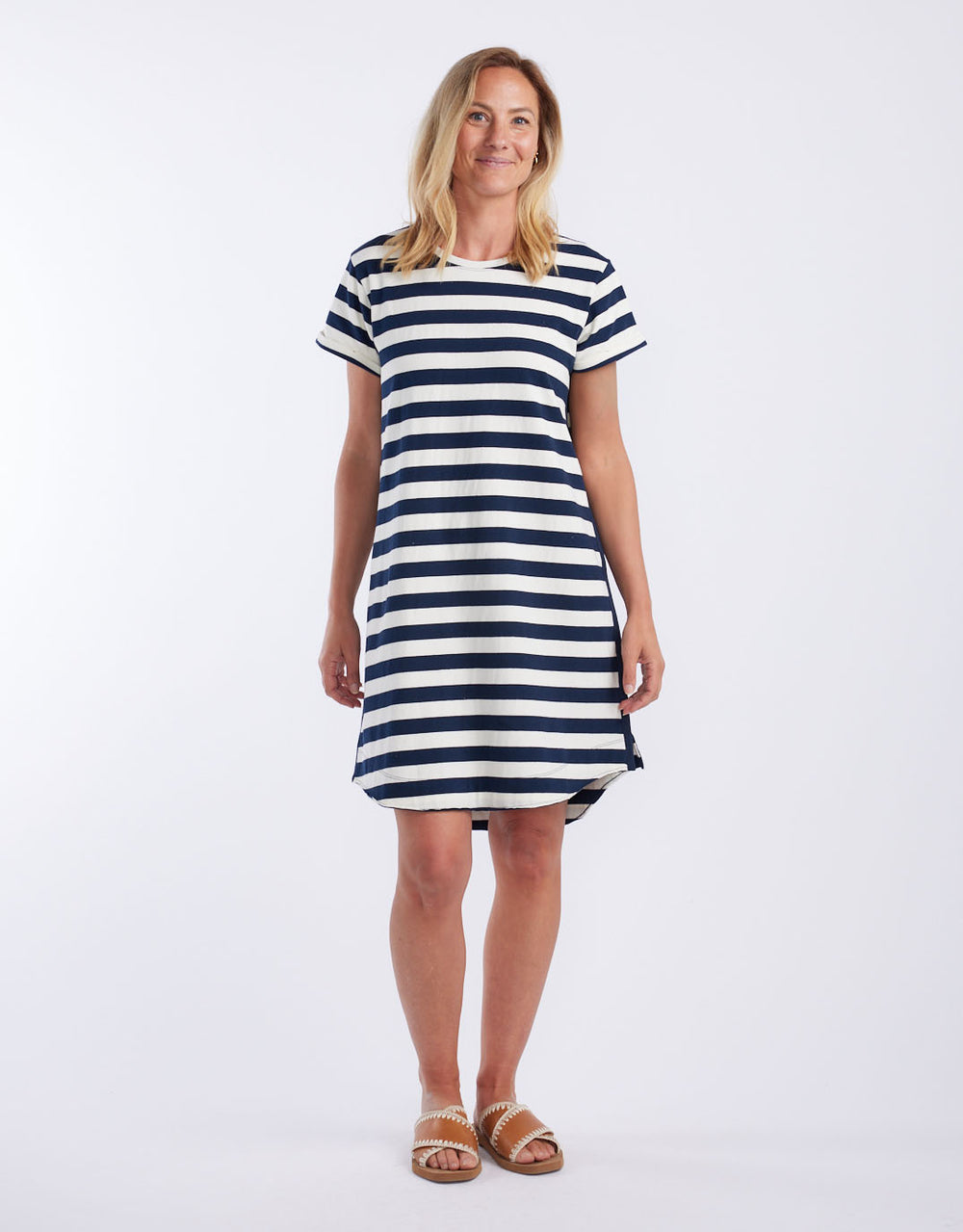 white-co-turn-back-tee-dress-short-navy-white-stripe-womens-clothing