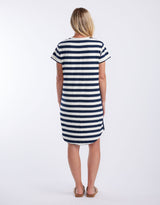 white-co-turn-back-tee-dress-short-navy-white-stripe-womens-clothing