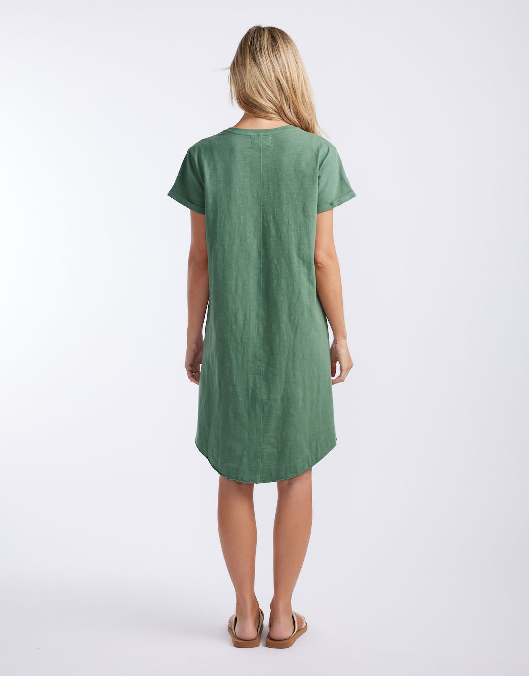 white-co-turn-back-tee-short-dress-khaki-womens-clothing