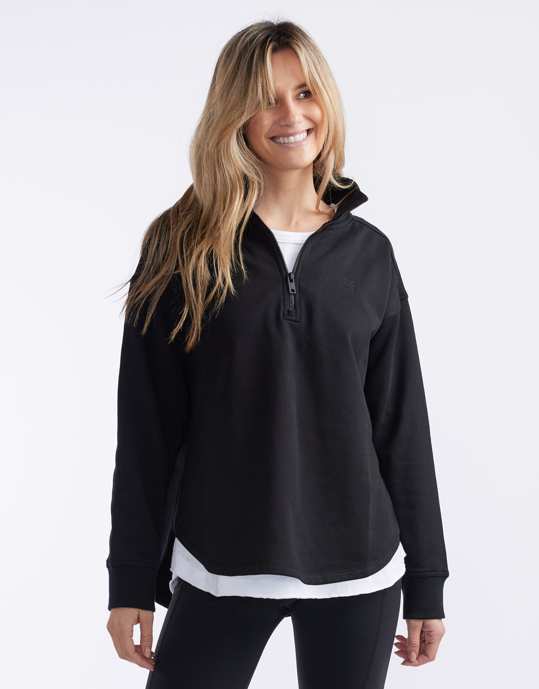 Unwind Half Zip Sweater - Black