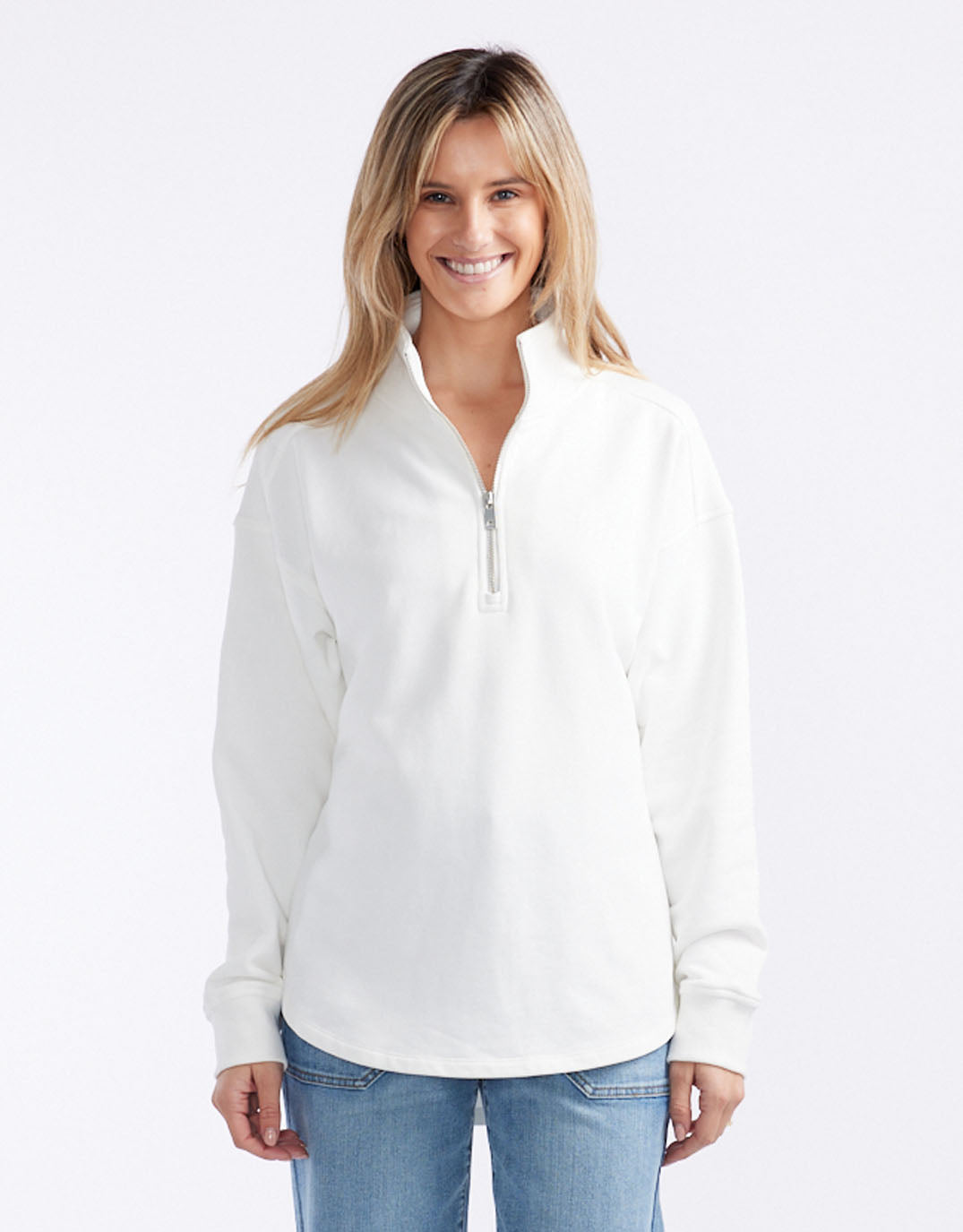 white-co-unwind-half-zip-sweater-white-womens-clothing