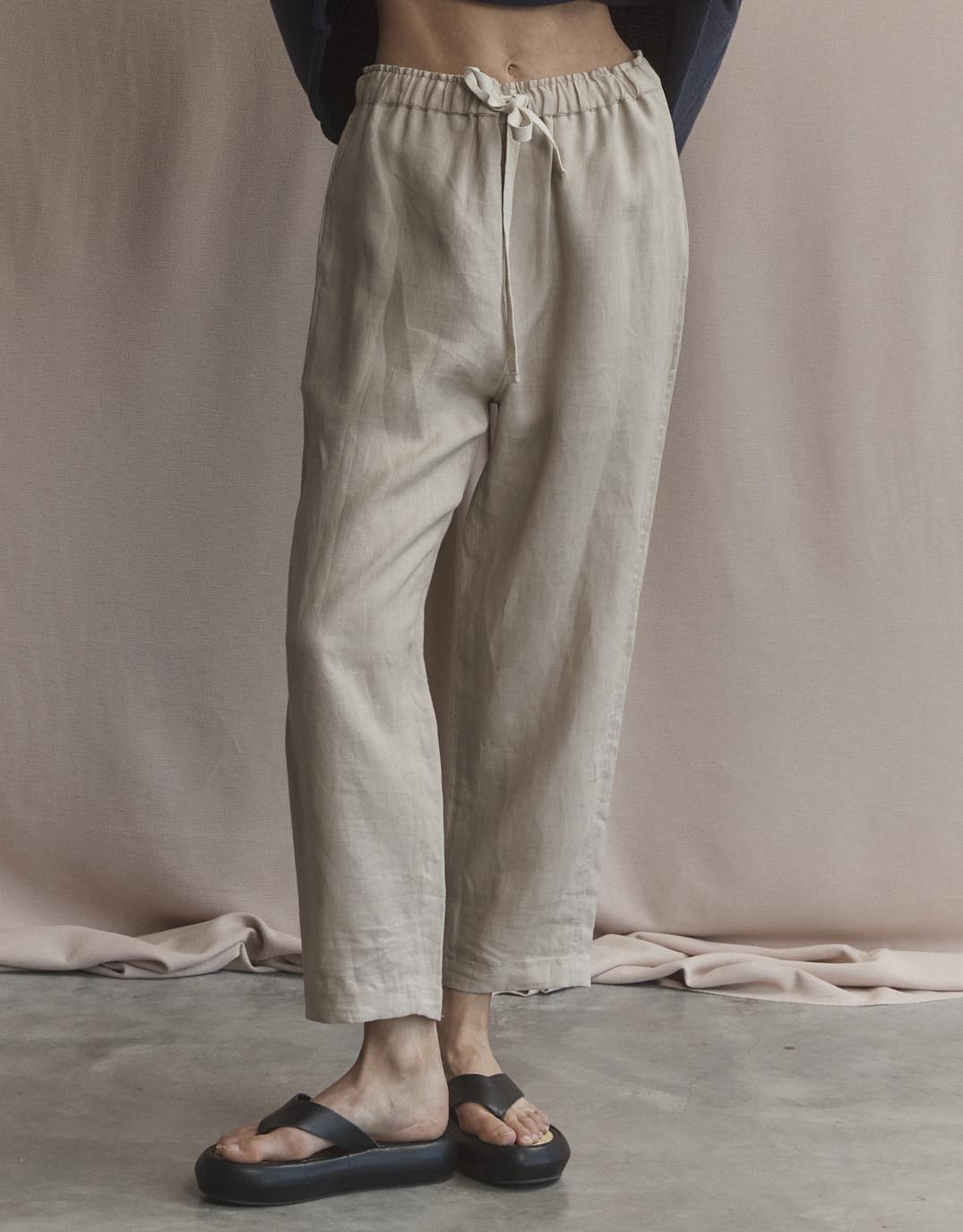 Abigail Linen Pant - Oatmeal