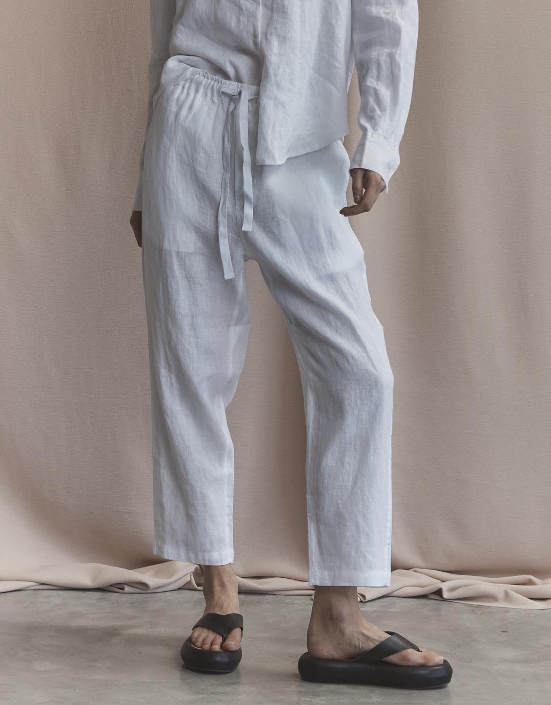 Abigail Linen Pant - White