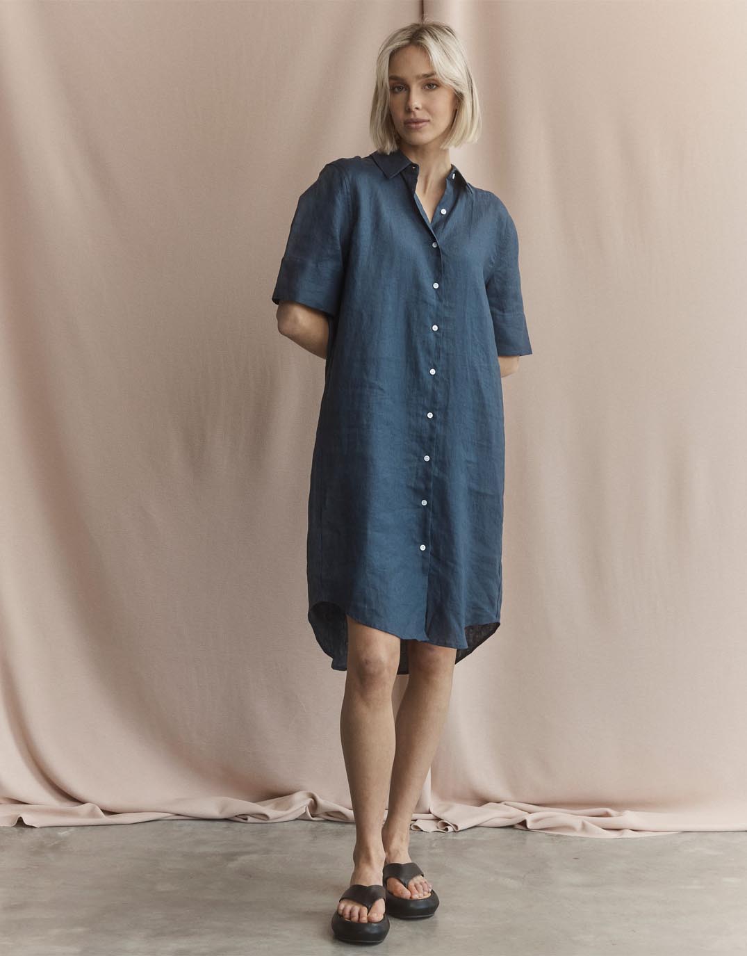 white-ftl-hettie-linen-shirt-dress-french-navy-womens-clothing
