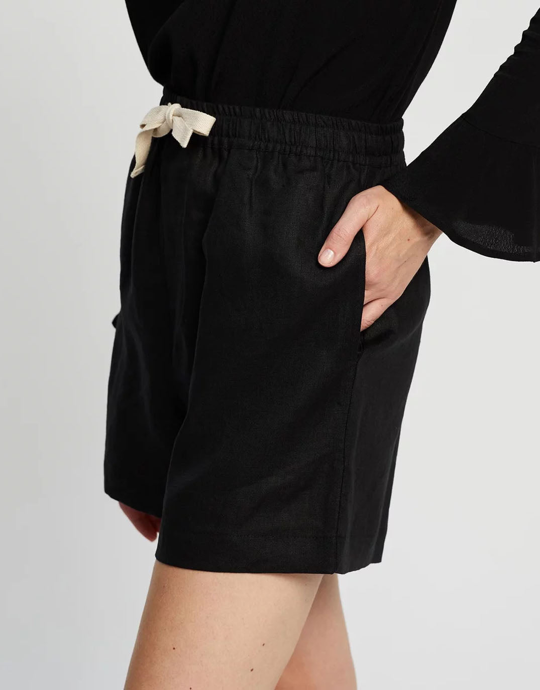 Weston Linen Shorts - Black