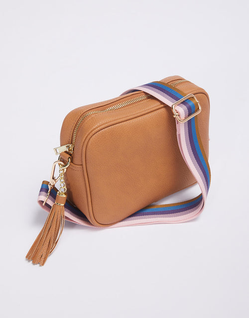 Zoe Crossbody Bag - Tan/Lilac Stripe