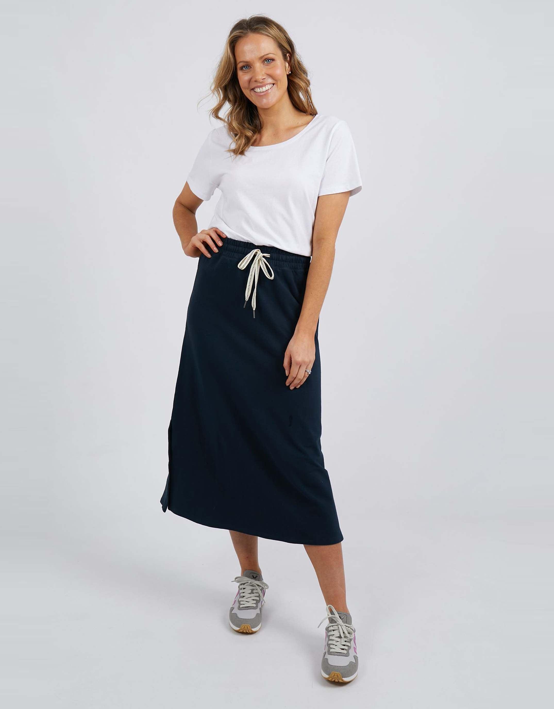 Elm - Travel Skirt - Navy - White & Co Living Skirts