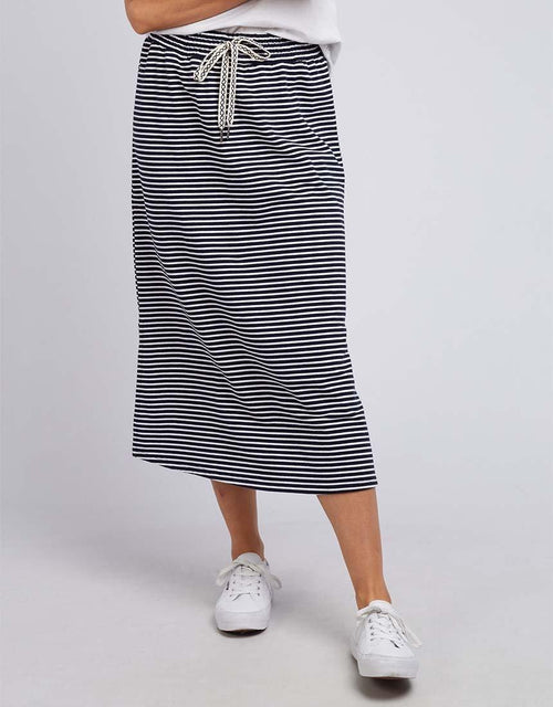 Elm - Travel Skirt - Navy/White Stripe - paulaglazebrook Skirts