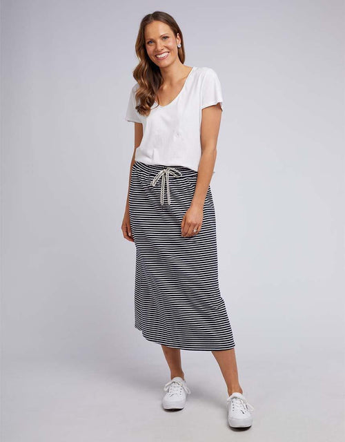 Elm - Travel Skirt - Navy/White Stripe - paulaglazebrook Skirts