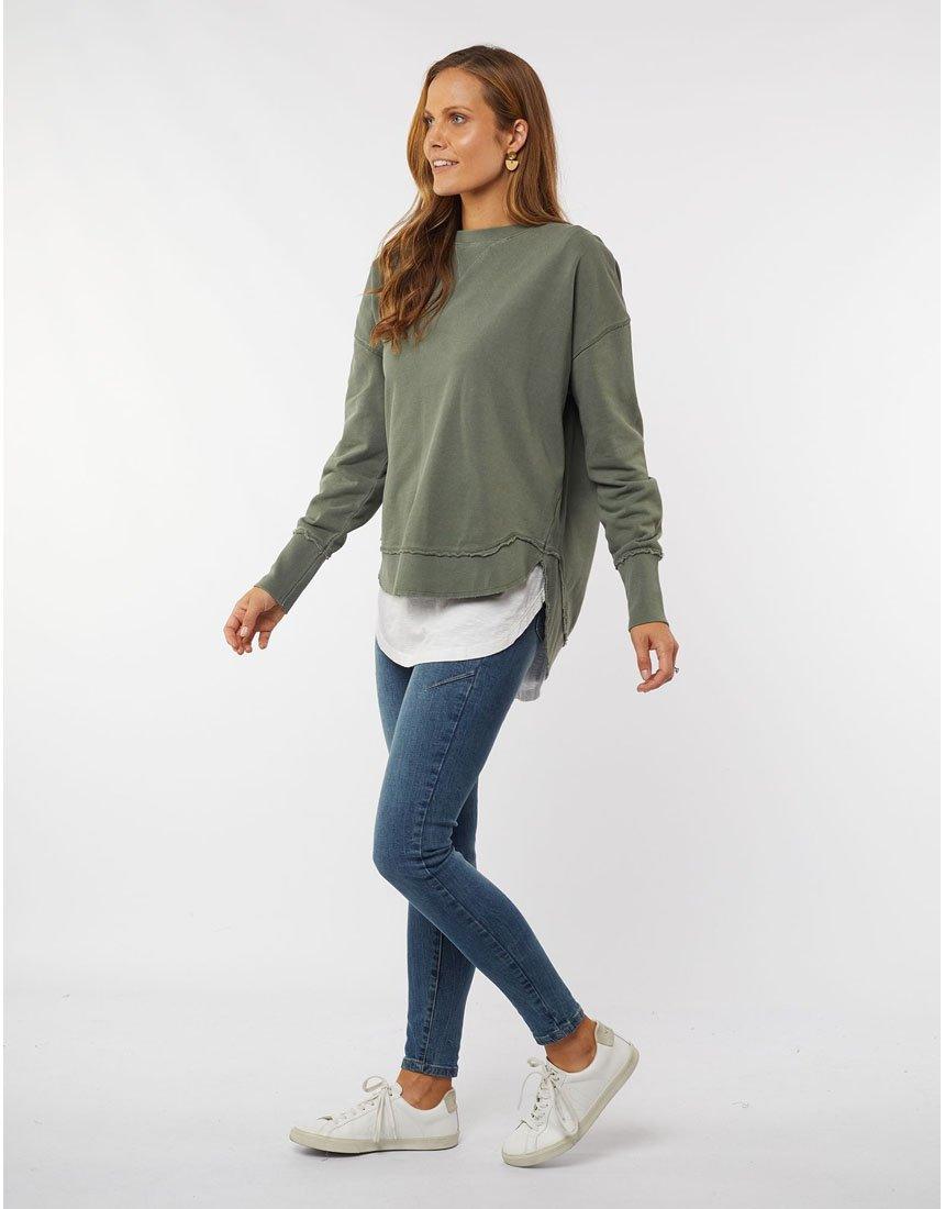Foxwood - Delilah Crew - Khaki - White & Co Living Jumpers