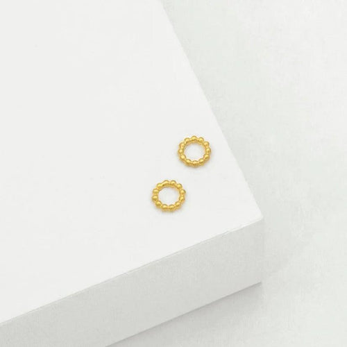 Linda Tahija Jewellery - Beaded Circle Stud Earring - Gold - paulaglazebrook Accessories