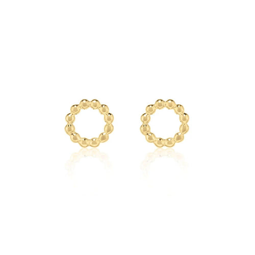 Linda Tahija Jewellery - Beaded Circle Stud Earring - Gold - paulaglazebrook Accessories