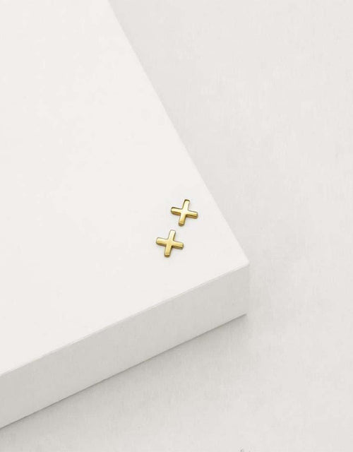 Linda Tahija Jewellery - Cross Stud Earrings - Gold Plated - paulaglazebrook Accessories
