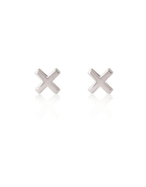 Linda Tahija Jewellery - Cross Stud Earrings - Sterling Silver - paulaglazebrook Accessories