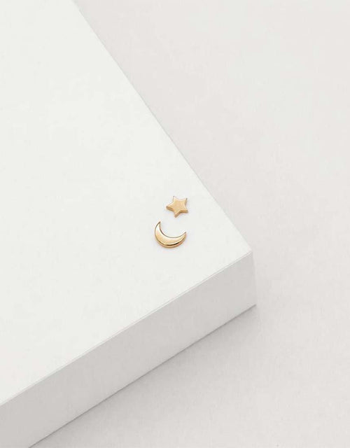 Linda Tahija Jewellery - Star & Moon Stud Earrings - Rose Gold Plated - paulaglazebrook Accessories