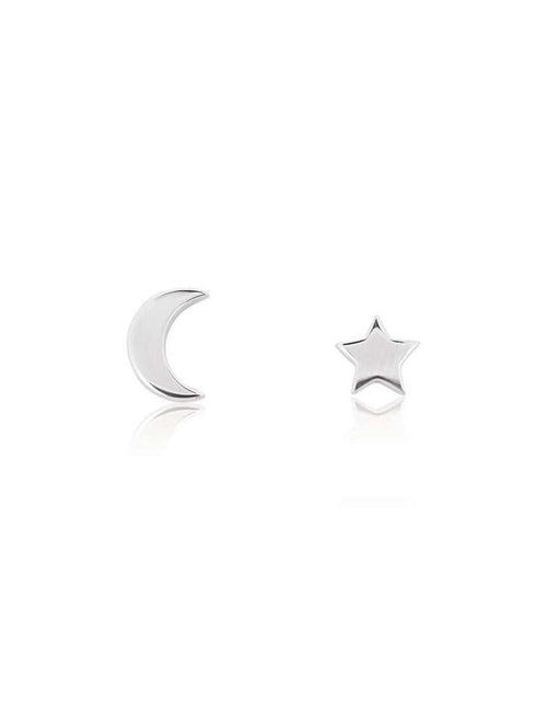 Linda Tahija Jewellery - Star & Moon Stud Earrings - Sterling Silver - paulaglazebrook Accessories