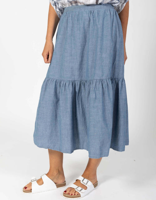 Paulina Long Skirt - Medium Blue Denim