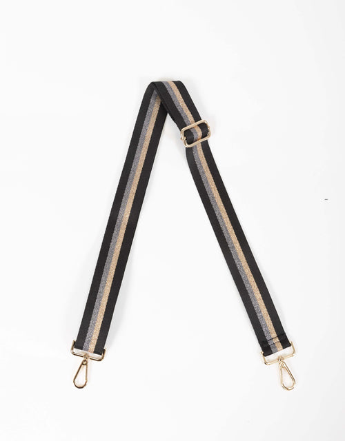 paulaglazebrook. - Bag Strap Stripe - Black/Lurex Stripe - paulaglazebrook Accessories