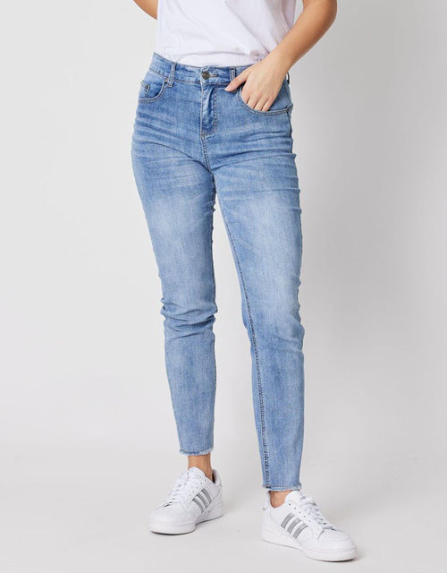 Frayed Denim Jeans - Denim