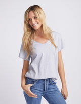 White & Co. - Original V Neck T-Shirt - Grey Marle - White & Co Living Tops