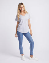 White & Co. - Original V Neck T-Shirt - Grey Marle - White & Co Living Tops
