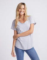 White & Co. - Original V Neck T-Shirt - Grey Marle - White & Co Living Tops
