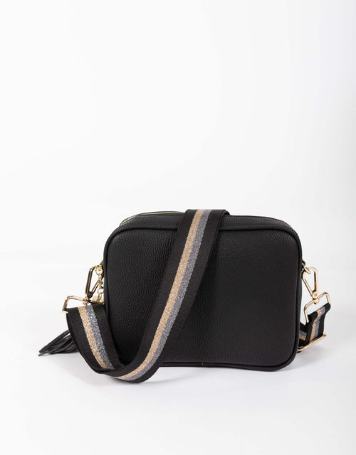 paulaglazebrook. - Zoe Crossbody Bag - Black/ Lurex Stripe - paulaglazebrook Accessories